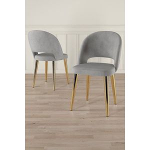 Súprava stoličiek (6 kusov) Pane - Grey, Gold vyobraziť