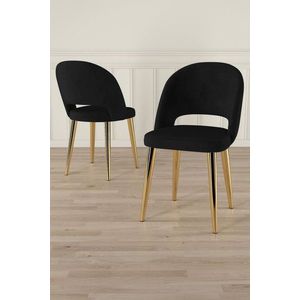 Súprava stoličiek (6 kusov) Pane - Black, Gold vyobraziť