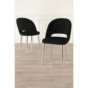 Súprava stoličiek (6 kusov) Pane - Black, Chrome vyobraziť