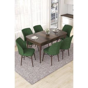 Extendable Dining Table & Chairs Set (7 Pieces) Nef - Baroque, Khaki vyobraziť