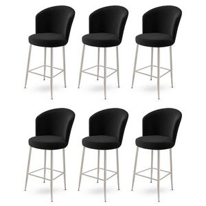 Bar Stool Set (6 Pieces) Fora - Black vyobraziť