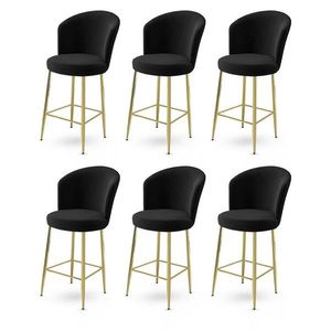 Bar Stool Set (6 Pieces) Alte - Black, Gold vyobraziť