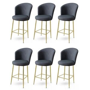 Bar Stool Set (6 Pieces) Alte - Anthracite, Gold vyobraziť
