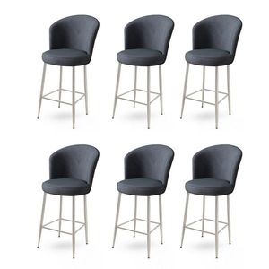 Bar Stool Set (6 Pieces) Alte - Anthracite, Chrome vyobraziť