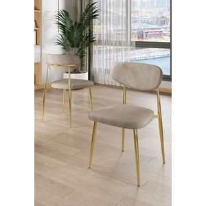 Súprava stoličiek (4 kusy) Vina - Cappuccino, Gold vyobraziť