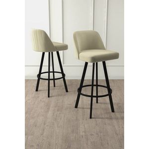 Bar Stool Set (4 Pieces) Atex - Cream, Black vyobraziť