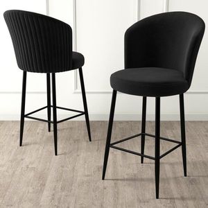 Bar Stool Set (6 Pieces) Fora - Black vyobraziť