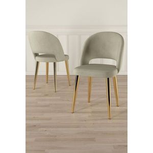 Súprava stoličiek (4 kusy) Pane - Cream, Gold vyobraziť