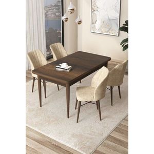 Dining Table & Chairs Set (5 Pieces) Arp - Baroque, Cream vyobraziť