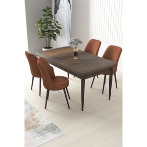 Dining Table & Chairs Set (5 Pieces) Nil - Baroque, Tile Red vyobraziť