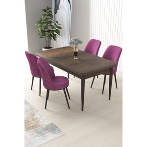 Dining Table & Chairs Set (5 Pieces) Nil - Baroque, Purple vyobraziť