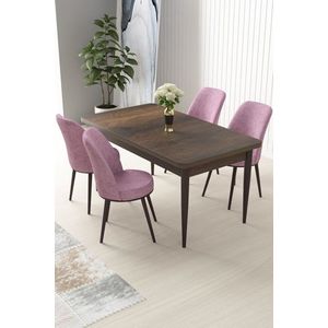 Dining Table & Chairs Set (5 Pieces) Nil - Baroque, Pink vyobraziť