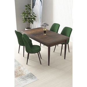 Dining Table & Chairs Set (5 Pieces) Nil - Baroque, Khaki vyobraziť