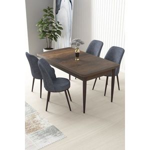 Dining Table & Chairs Set (5 Pieces) Nil - Baroque, Fume vyobraziť