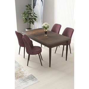 Dining Table & Chairs Set (5 Pieces) Nil - Baroque, Dusty Rose vyobraziť