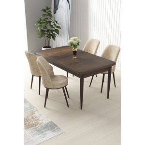 Dining Table & Chairs Set (5 Pieces) Nil - Baroque, Cream vyobraziť