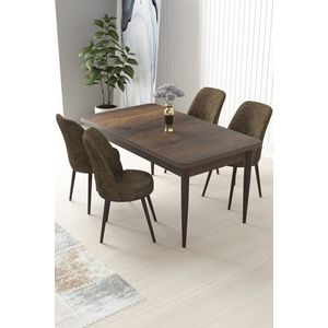 Dining Table & Chairs Set (5 Pieces) Nil - Baroque, Brown vyobraziť