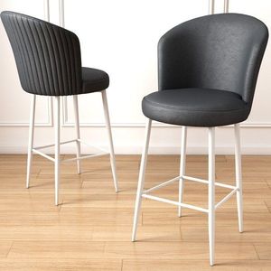 Bar Stool Set (4 Pieces) Uras - Anthracite, White vyobraziť