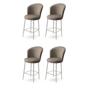 Bar Stool Set (4 Pieces) Fora - Cappuccino, Chrome vyobraziť