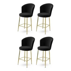 Bar Stool Set (4 Pieces) Fora - Black vyobraziť