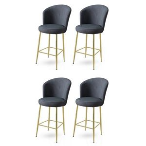 Bar Stool Set (4 Pieces) Fora - Anthracite, Gold vyobraziť