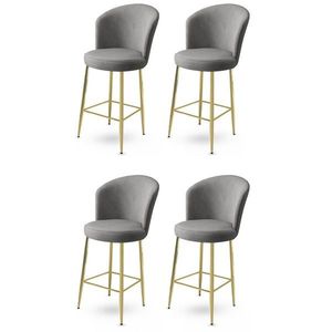 Bar Stool Set (4 Pieces) Alte - Grey, Gold vyobraziť