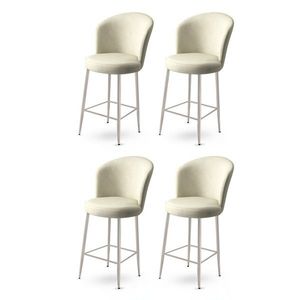 Bar Stool Set (4 Pieces) Alte - Cream, Chrome vyobraziť