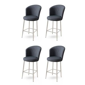 Bar Stool Set (4 Pieces) Alte - Anthracite, Chrome vyobraziť