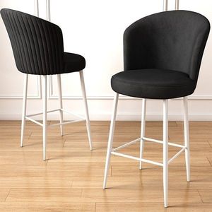Bar Stool Set (4 Pieces) Fora - Black, White vyobraziť