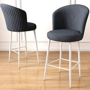 Bar Stool Set (4 Pieces) Alte - Anthracite, White vyobraziť
