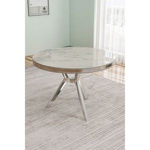 Jedálenský stôl Mos - White Marble, Chrome vyobraziť
