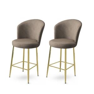 Bar Stool Set (2 Pieces) Fora - Cappuccino, Gold vyobraziť
