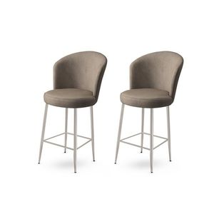 Bar Stool Set (2 Pieces) Fora - Cappuccino, Chrome vyobraziť