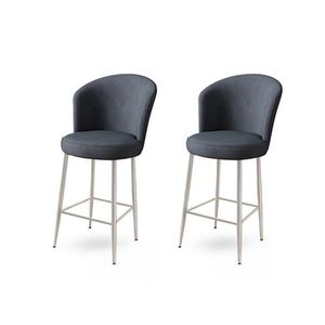 Bar Stool Set (2 Pieces) Alte - Anthracite, Chrome vyobraziť