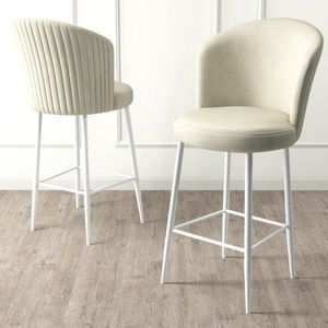 Bar Stool Set (2 Pieces) Fora - Cream, White vyobraziť