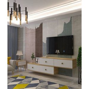 TV stolík Zuzu Double - Sapphire Oak, White vyobraziť