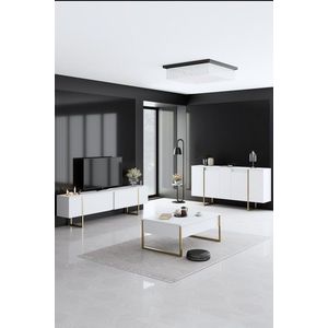 Living Room Furniture Set Luxe - White, Gold vyobraziť