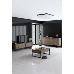 Living Room Furniture Set Luxe - Walnut, Black vyobraziť