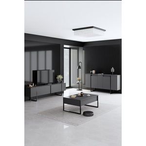 Living Room Furniture Set Luxe - Anthracite, Black vyobraziť
