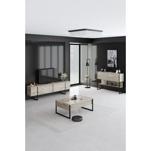 Living Room Furniture Set Luxe Set - Travertine, Black vyobraziť