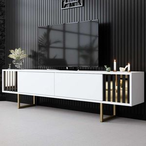 TV stolík Gold Line - White, Gold vyobraziť