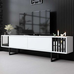 TV stolík Chrome Line - White, Black vyobraziť
