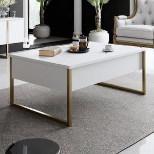 Konferenčný stolík Luxe - White, Gold vyobraziť