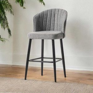Bar Stool Set (4 Pieces) Rubi - Grey, Black vyobraziť