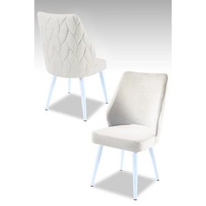 Súprava stoličiek (4 kusy) Pufi - Cream, White vyobraziť
