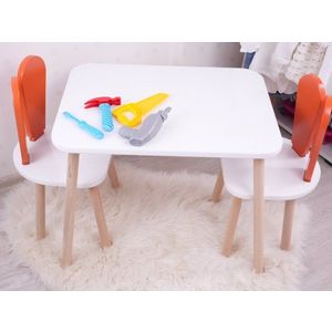 Kid's Table Set Bunny Two Chair Set - Orange, White vyobraziť