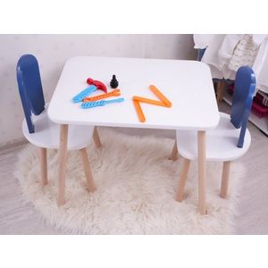 Kid's Table Set Bunny Two Chair Set - Blue, White vyobraziť