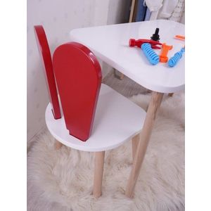 Kid's Table Set Bunny One Chair Set - Red, White vyobraziť