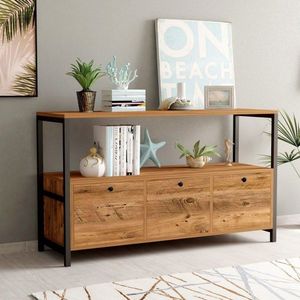 Konzolový stolík Nero v2 - Atlantic Pine, Black vyobraziť