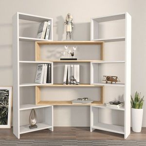 Knižnica Poyraz - White, Oak vyobraziť